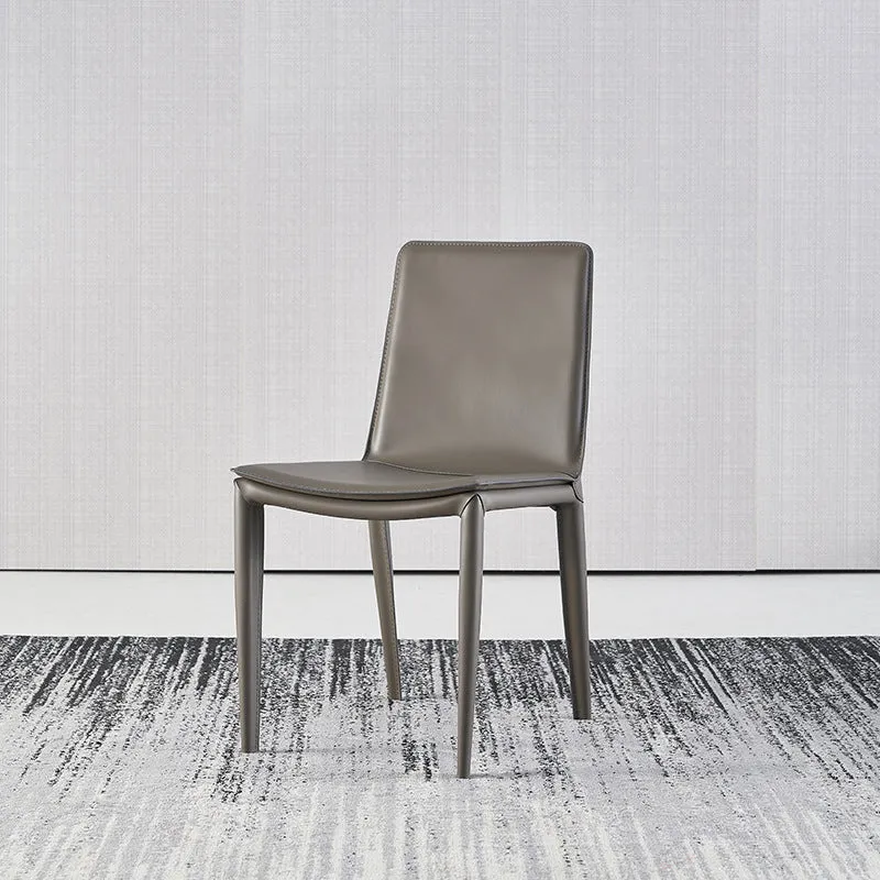 Contemporary Faux Echt leer Dining Chairs Parsons Chair Upholstered Grey