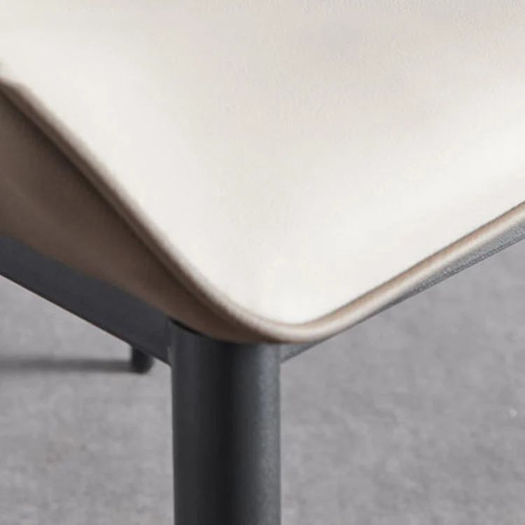 Contemporary Side Chair Leer Upholstered Dining Chair Kitchen White