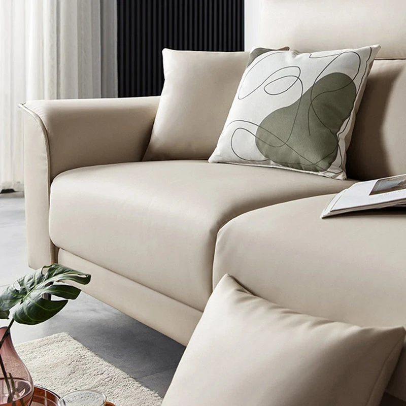 Contemporary Style Faux Leather Stevig Color Sewn Pillow Back Sofa effen kleuren en patronen Green