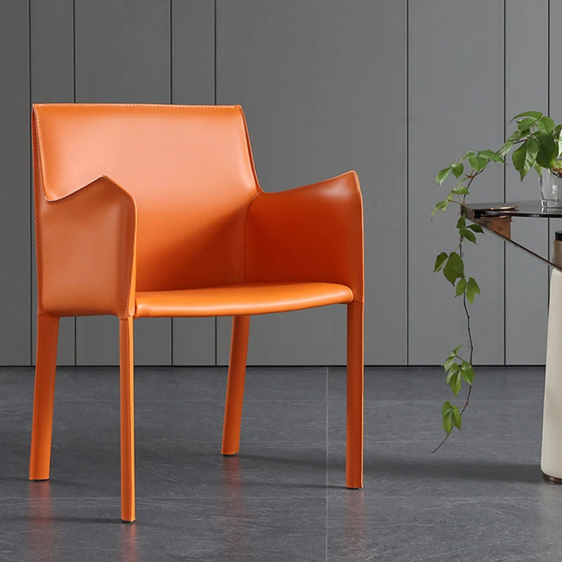 Dining Room Upholstered Arm Chair Faux Lederen Parsons Chair Eenvoudig aan te brengen Grey
