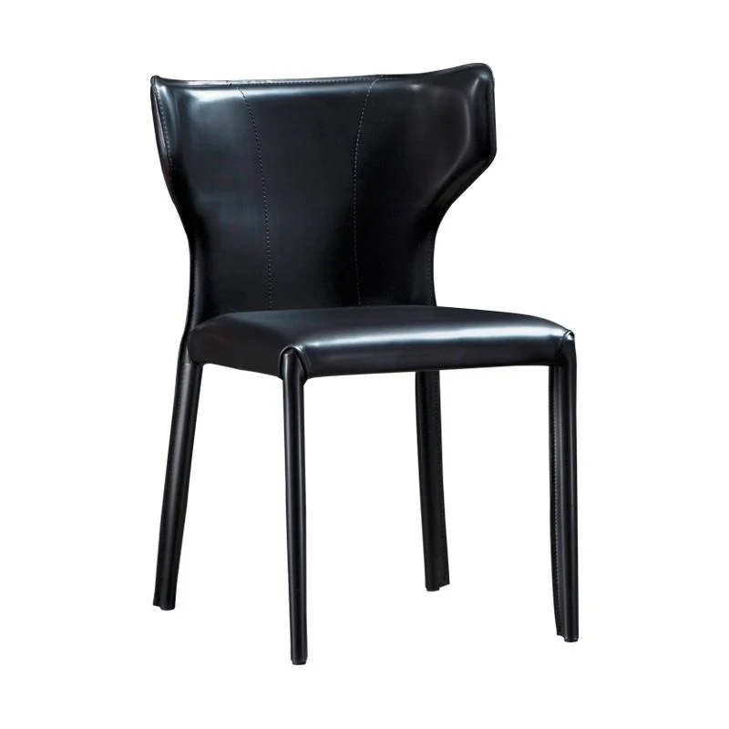 Dining Room Upholstered Chair Echt leer Kitchen Wingback Chair Orange