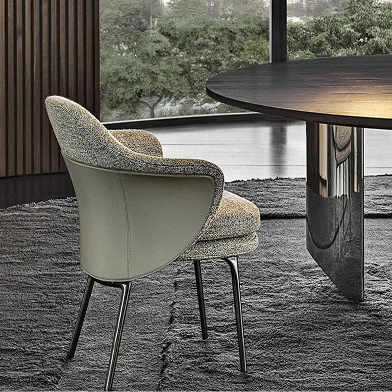 Dining Room Upholstered Chair Faux Natuurleer Parsons Dining Chair voor binnen- en buitengebruik White