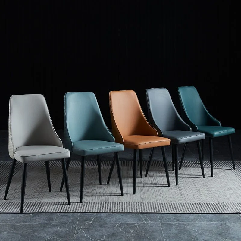 Dining Room Upholstered Chair Industrial Faux Leren Parsons Chair voor IKEA-stoelen en modellen Dark