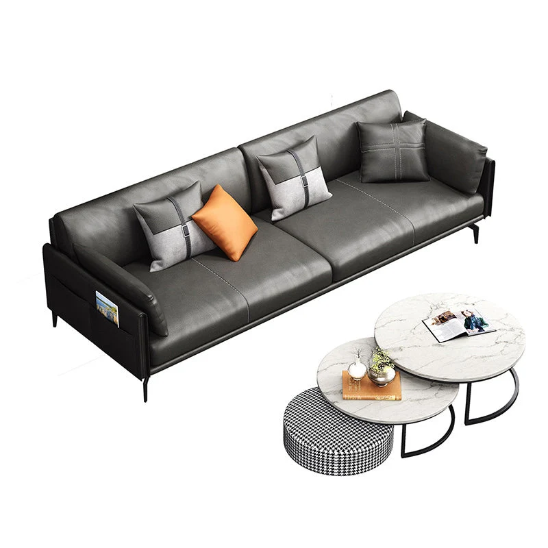 Ebbenhout Upholstered Pillow Back Against Leather/leather Seat 35