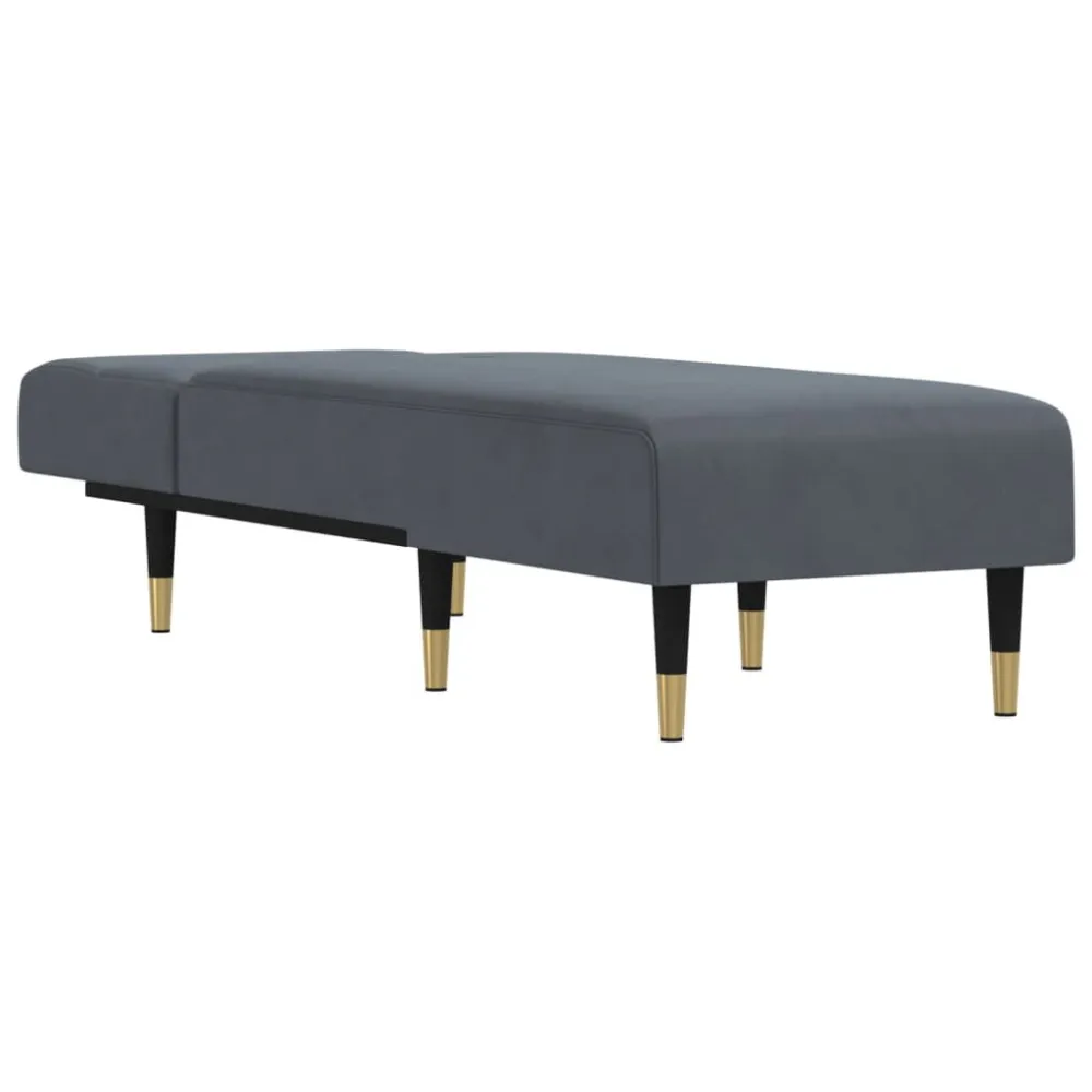 Eetkamerstoel Chaise longue fluweel donkergrijs