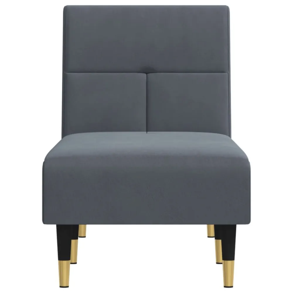 Eetkamerstoel Chaise longue fluweel donkergrijs