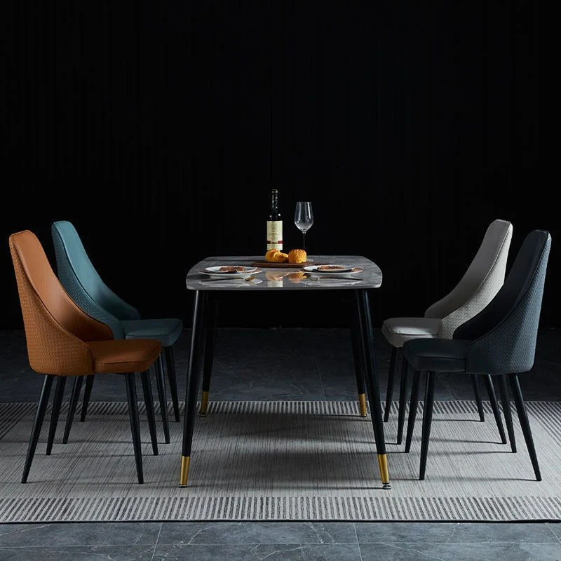 Eetkamerstoel Dining Room Upholstered Chair Industrial Faux Lederen Parsons Chair Dark