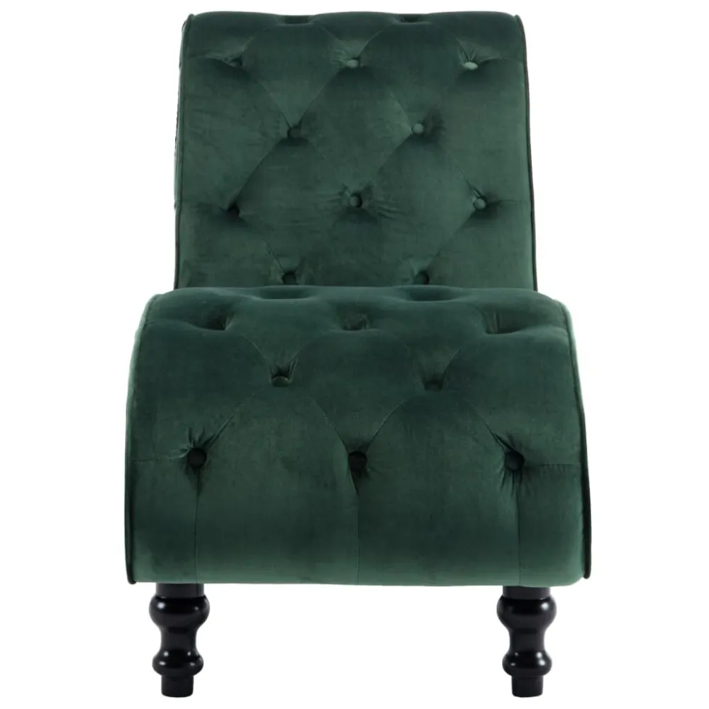 Elastische pasvorm Chaise longue fluweel groen