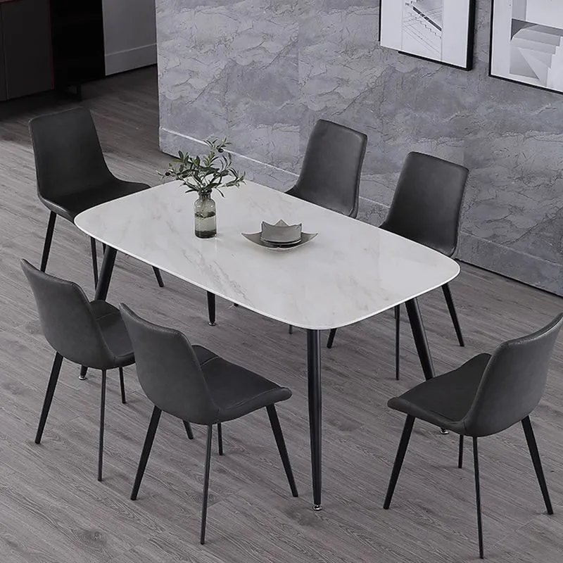 Elastische pasvorm Dining Room Upholstered Chair Zwart Legs Parsons Dining Chair Grey