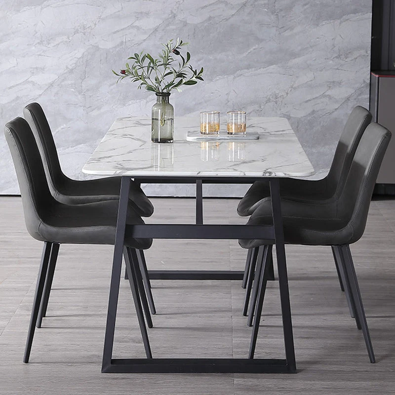 Elastische pasvorm Dining Room Upholstered Chair Zwart Legs Parsons Dining Chair Grey