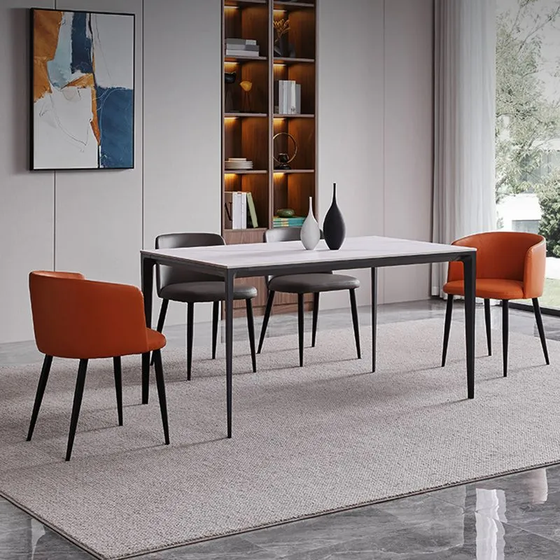 Elastische pasvorm Faux Echt leer Kitchen Dining Chairs Contemporary Upholstered Dining Chairs