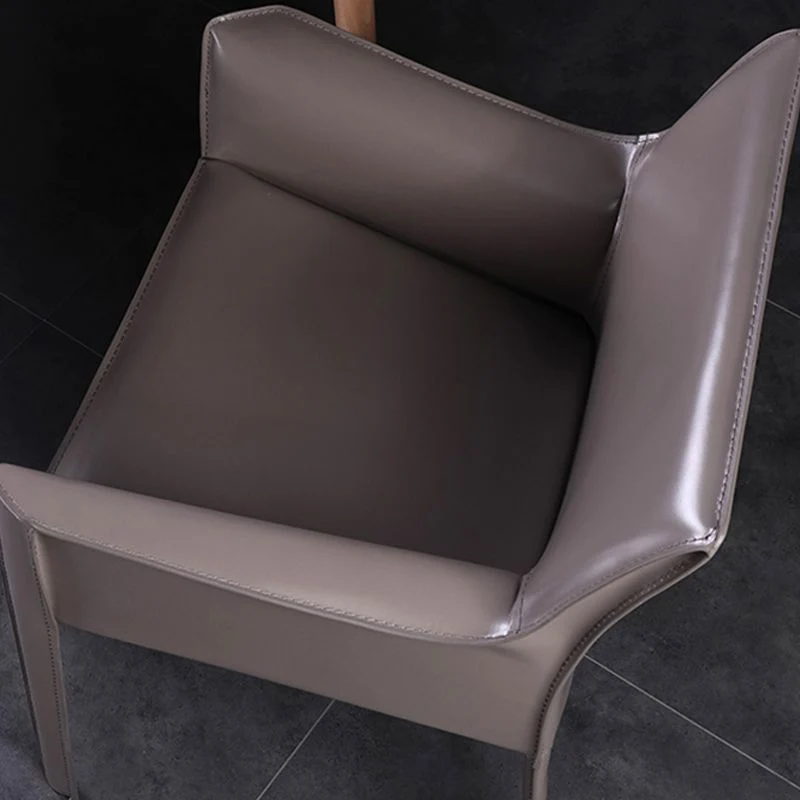 Elastische pasvorm Upholstered Dining Chair Contemporary Faux Leer Dining Side Chair Orange