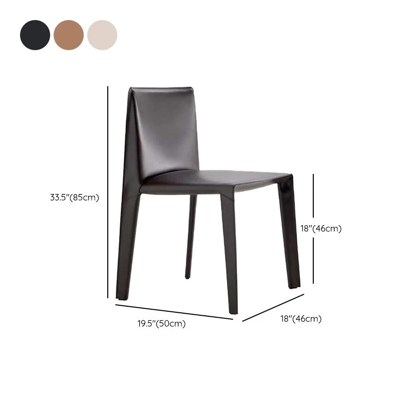 Elastische pasvorm Upholstered Dining Chairs Faux Lederen Kitchen Dining Side Chair Beige