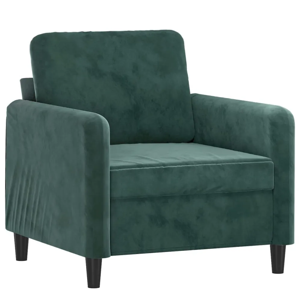 Fauteuil 60 cm fluweel donkergroen effen kleuren en patronen