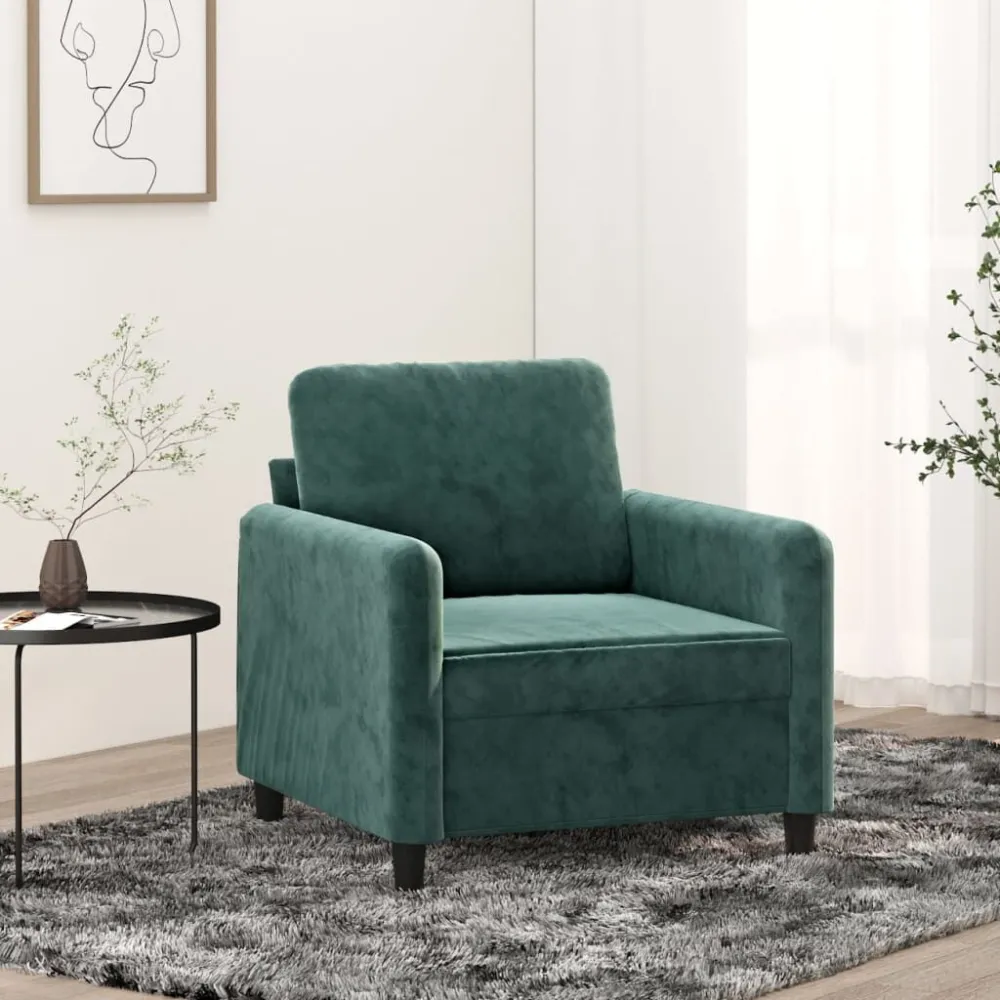Fauteuil 60 cm fluweel donkergroen effen kleuren en patronen