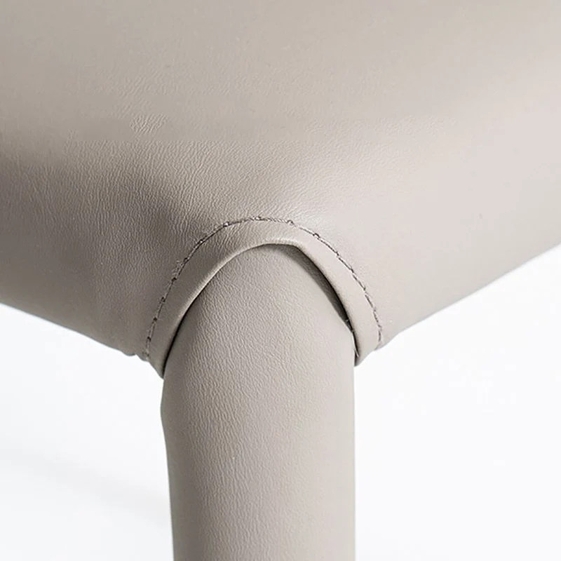 Faux Leder Kitchen Dining Armless Chair Upholstered Dining Chair voor eetkamer keuken Orange