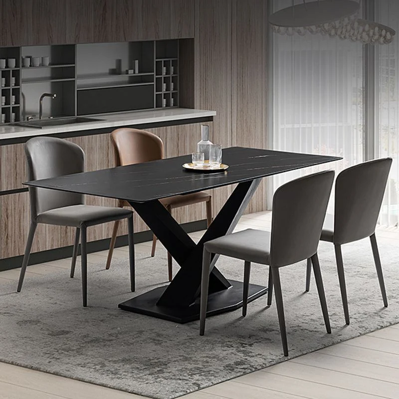 Faux Lederen Kitchen Dining Armless Chair Upholstered Dining Chair voor eetkamer keuken Orange