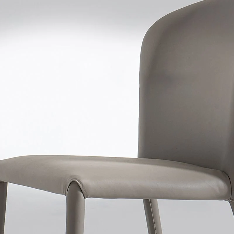 Faux Lederen Kitchen Dining Armless Chair Upholstered Dining Chair voor eetkamer keuken Orange