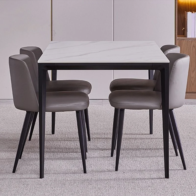 Faux Van leer Kitchen Dining Chairs Contemporary Upholstered Dining Chairs met antislip rand