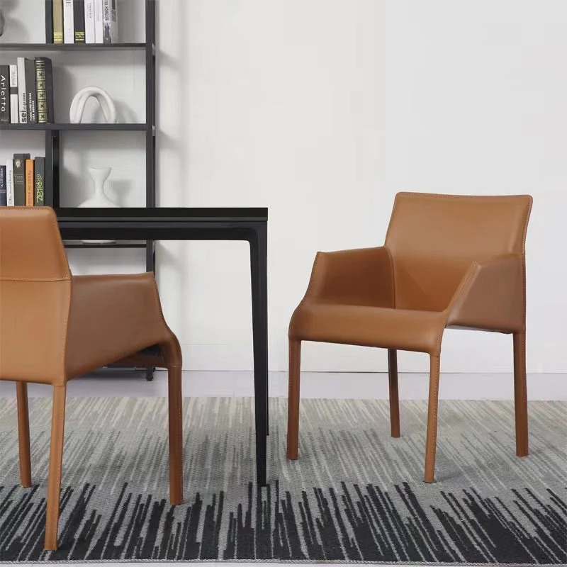 Kitchen Faux Leren Dining Chair Dining Room Upholstered Arm Chair Light