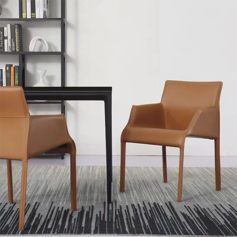 Kitchen Faux Leren Dining Chair Dining Room Upholstered Arm Chair Light