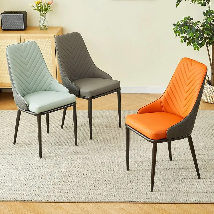 Kitchen Upholstered Dining Side Chair PU Leren Dining Chairs Blue