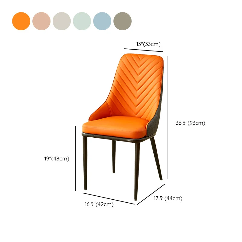 Kitchen Upholstered Dining Side Chair PU Leren Dining Chairs Blue