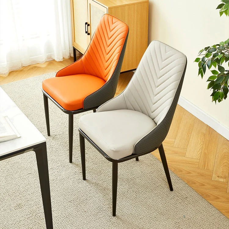 Kitchen Upholstered Dining Side Chair PU Leren Dining Chairs Blue
