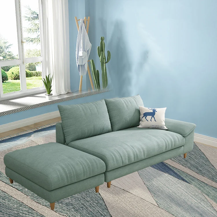 Modern Faux Natuurleer and Linen Chaise Lounge Solid Color Chaise Lounge Eenvoudig aan te brengen
