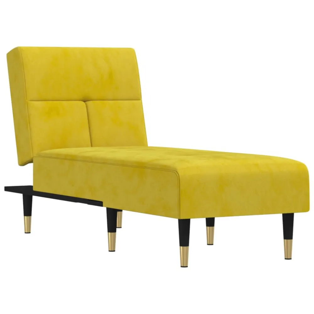 Premium Kwaliteit Chaise longue fluweel geel