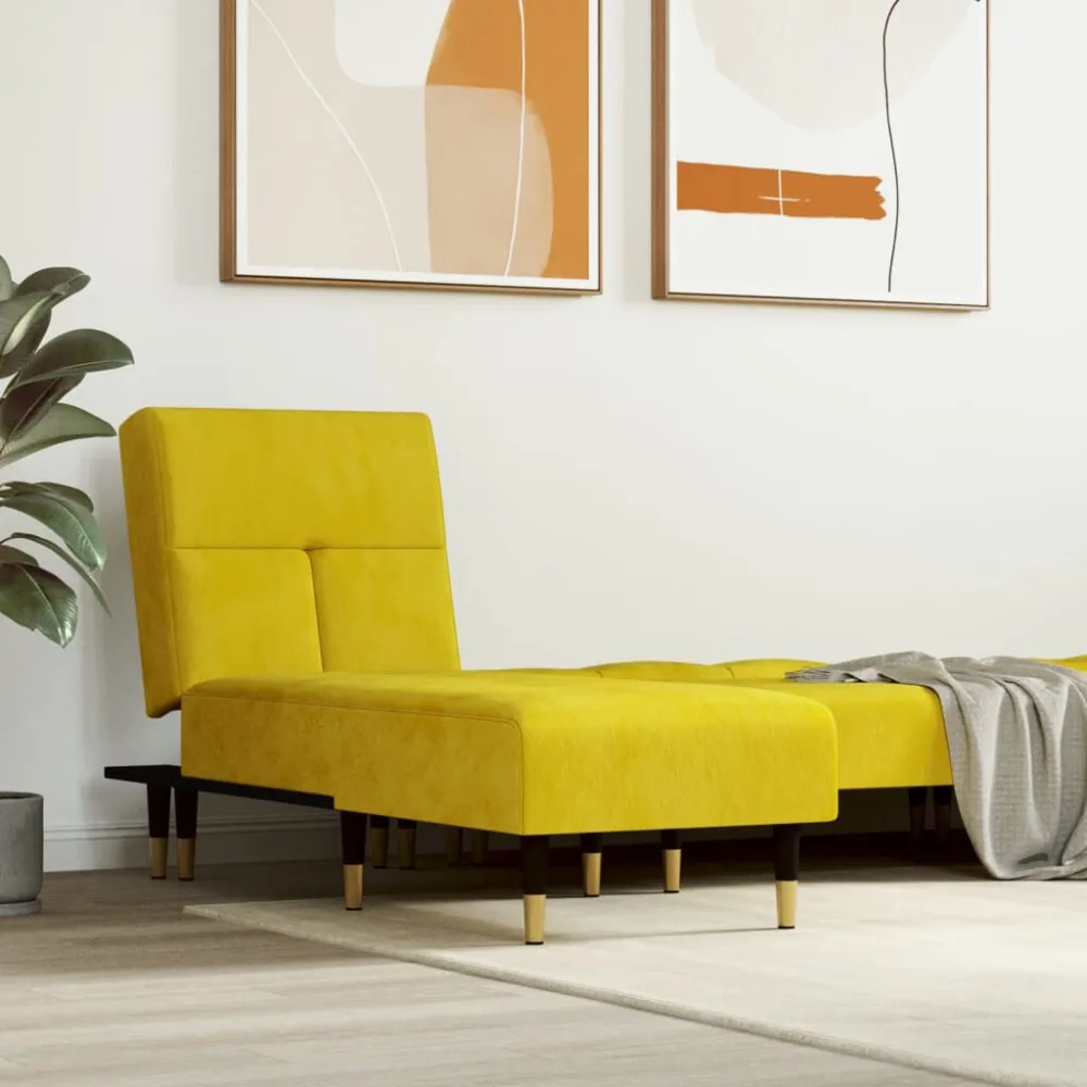 Premium Kwaliteit Chaise longue fluweel geel