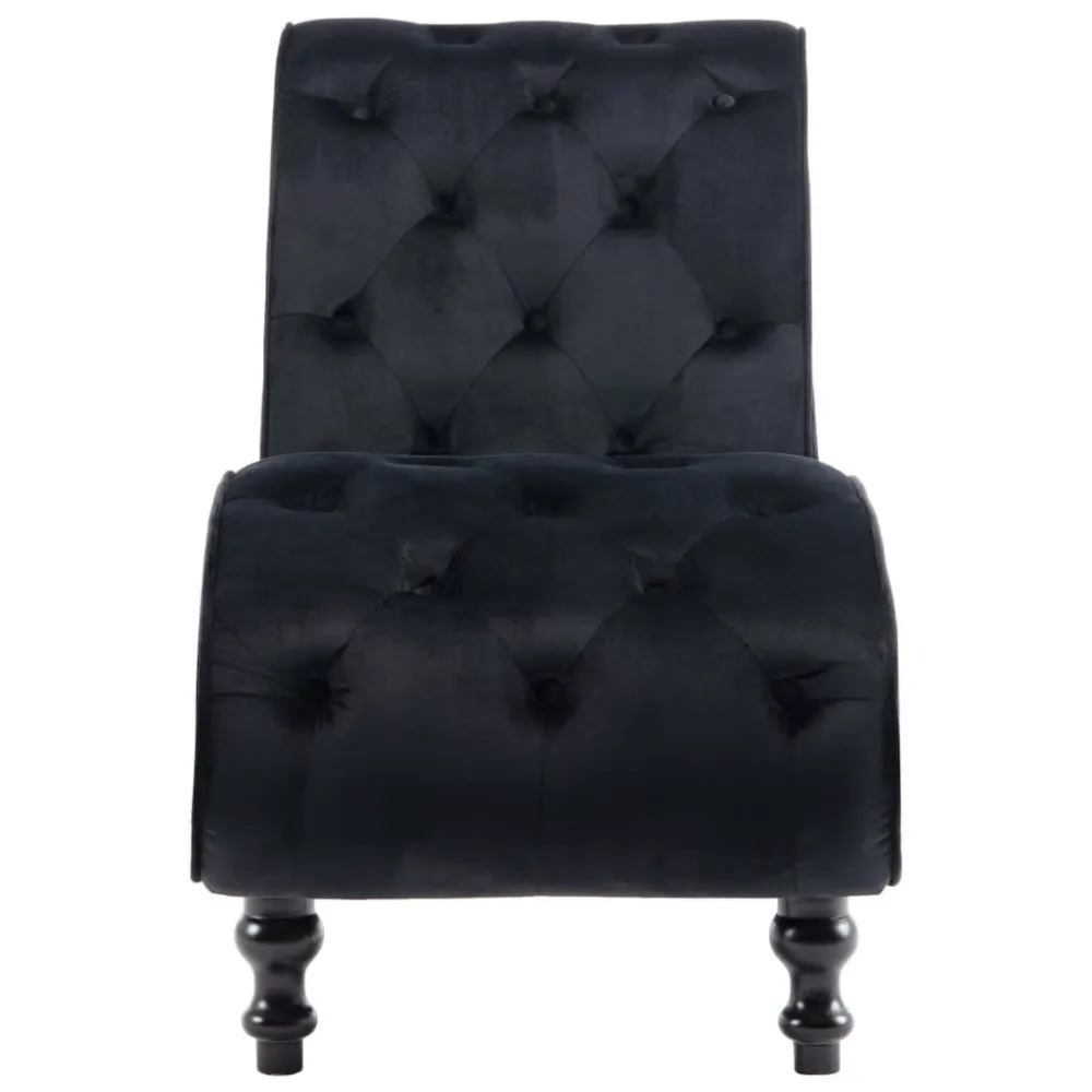 Premium Kwaliteit Chaise longue fluweel zwart