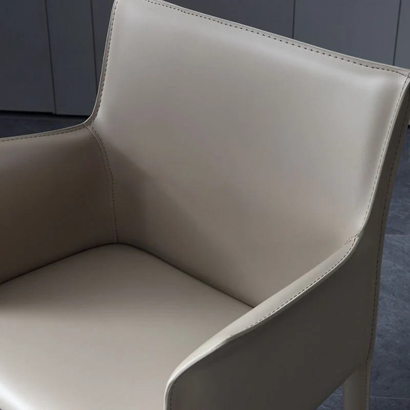 Premium Kwaliteit Dining Room Upholstered Arm Chair Faux Leren Parsons Chair Grey
