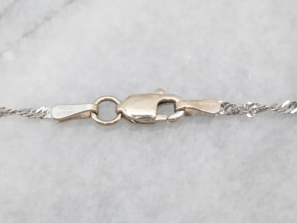 Retro Blue Topaz and Diamond Pendant Necklace