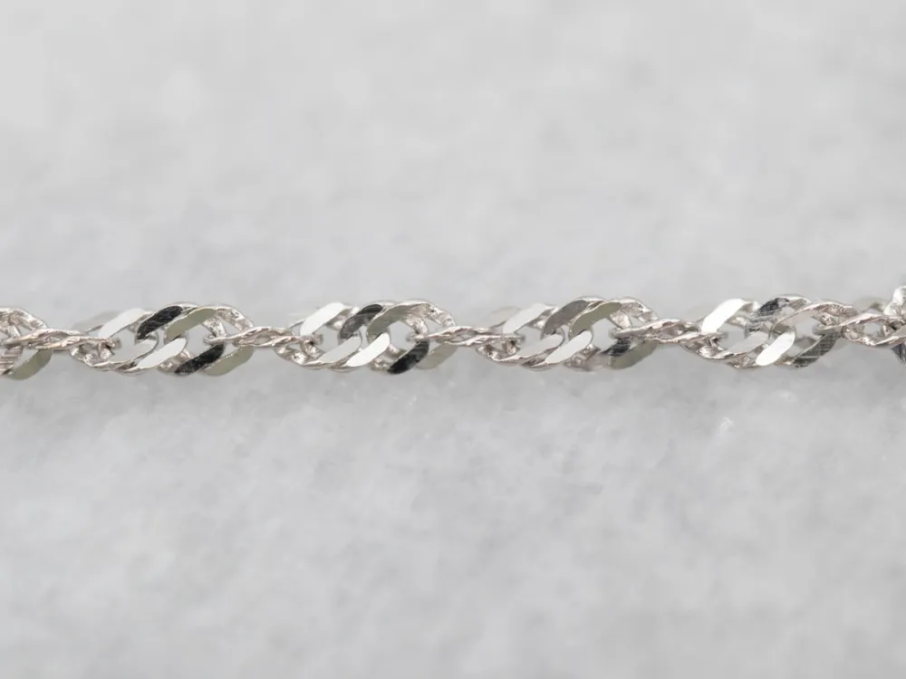 Retro Zeeblauw Topaz and Diamond Pendant Necklace