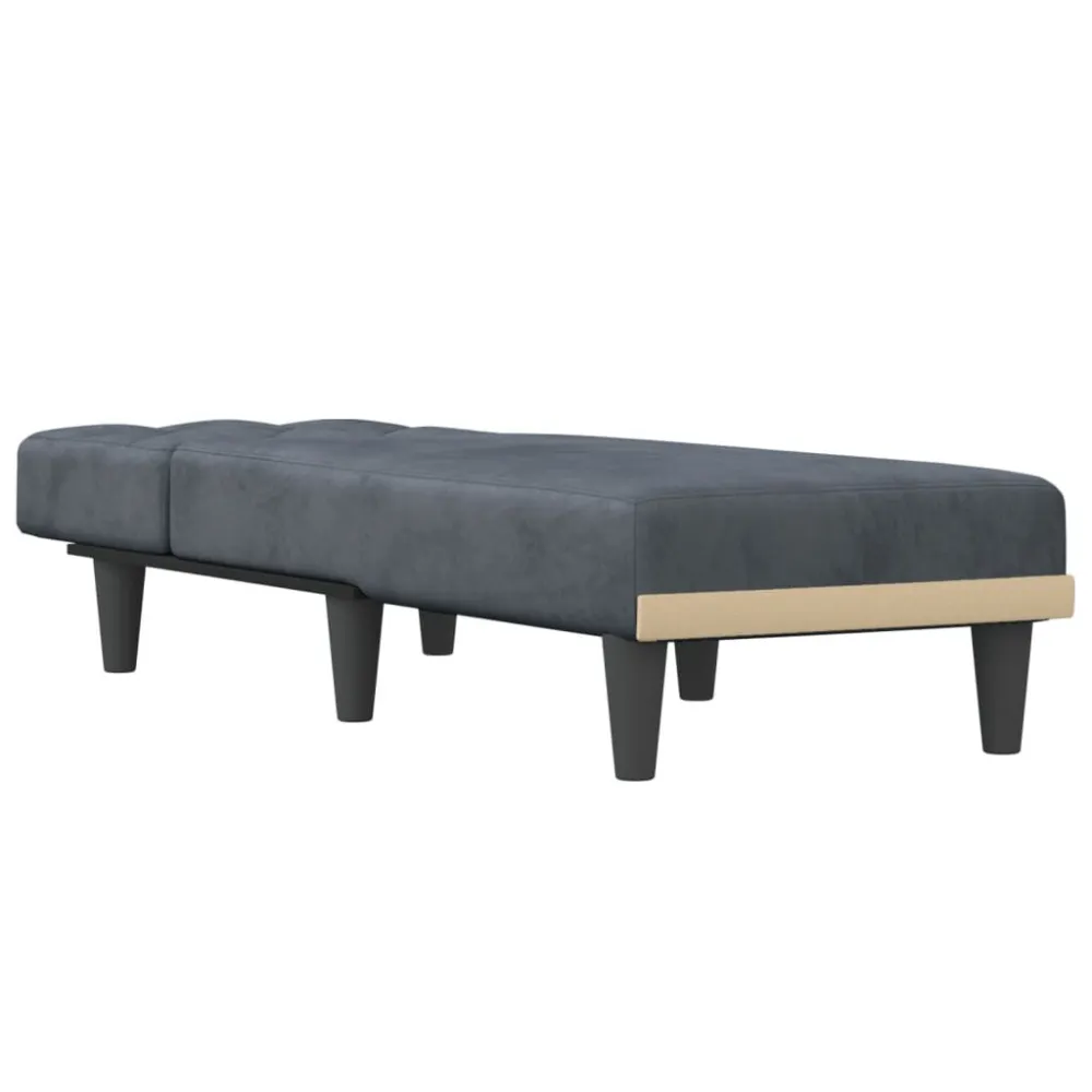 Ronde vorm Chaise longue fluweel donkergrijs