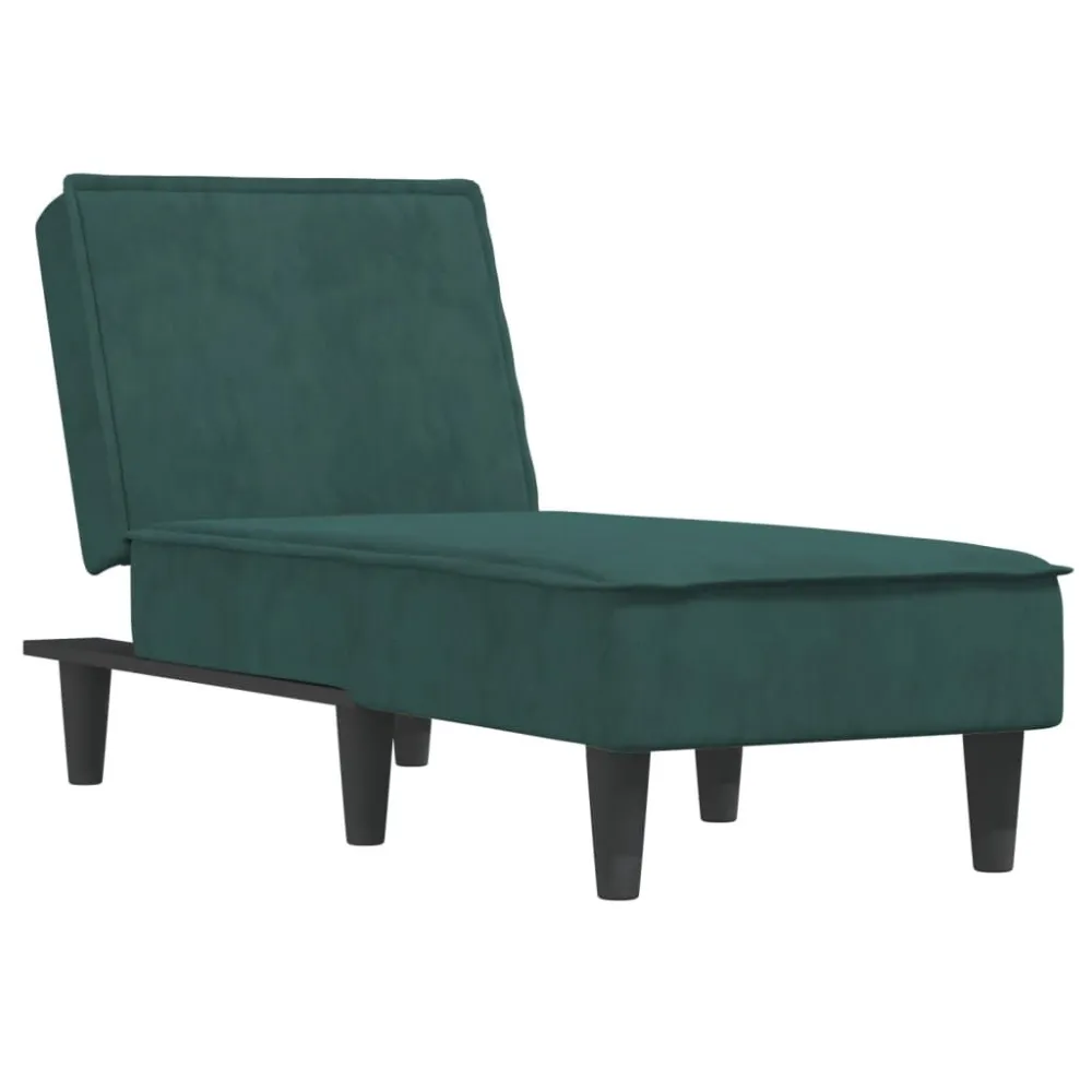 Ronde vorm Chaise longue fluweel donkergroen