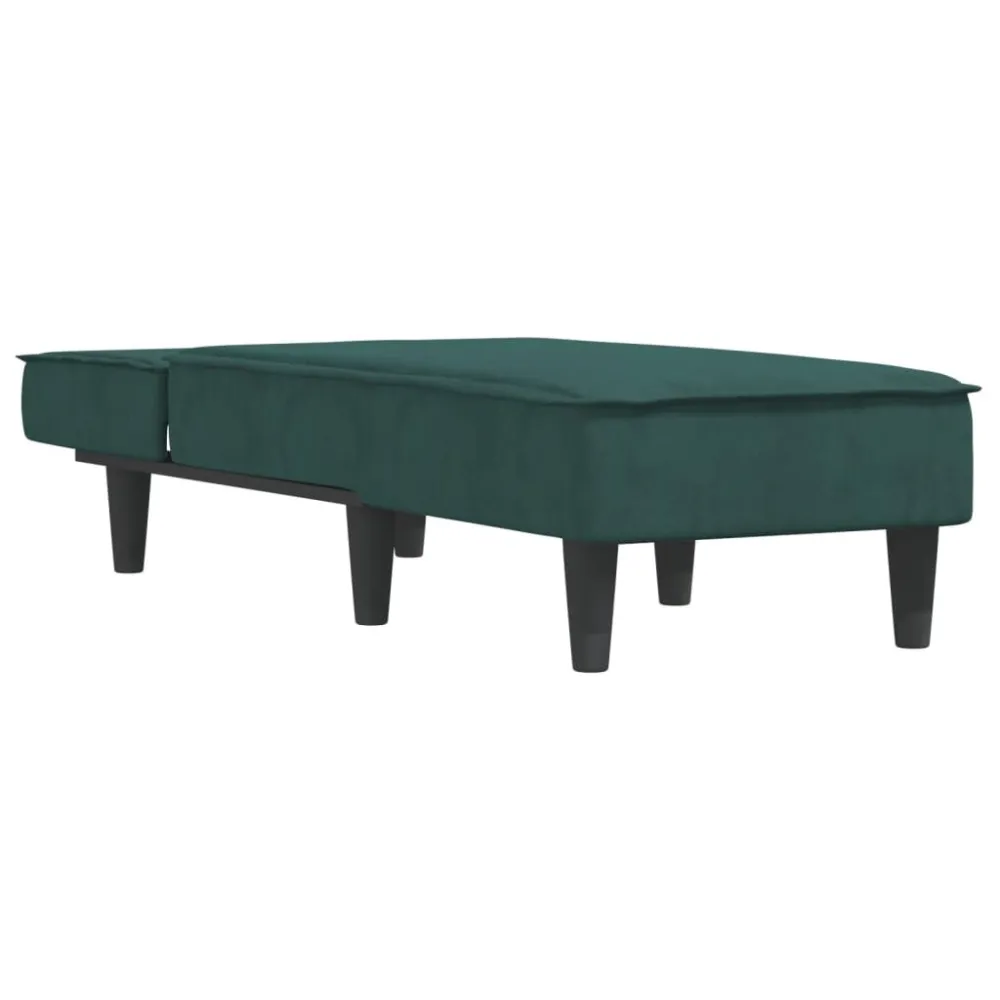 Ronde vorm Chaise longue fluweel donkergroen