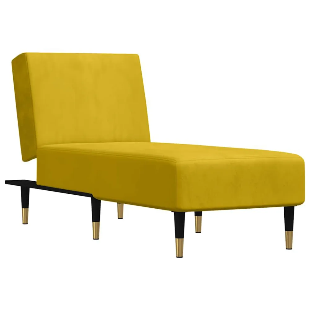 Ronde vorm Chaise longue fluweel geel