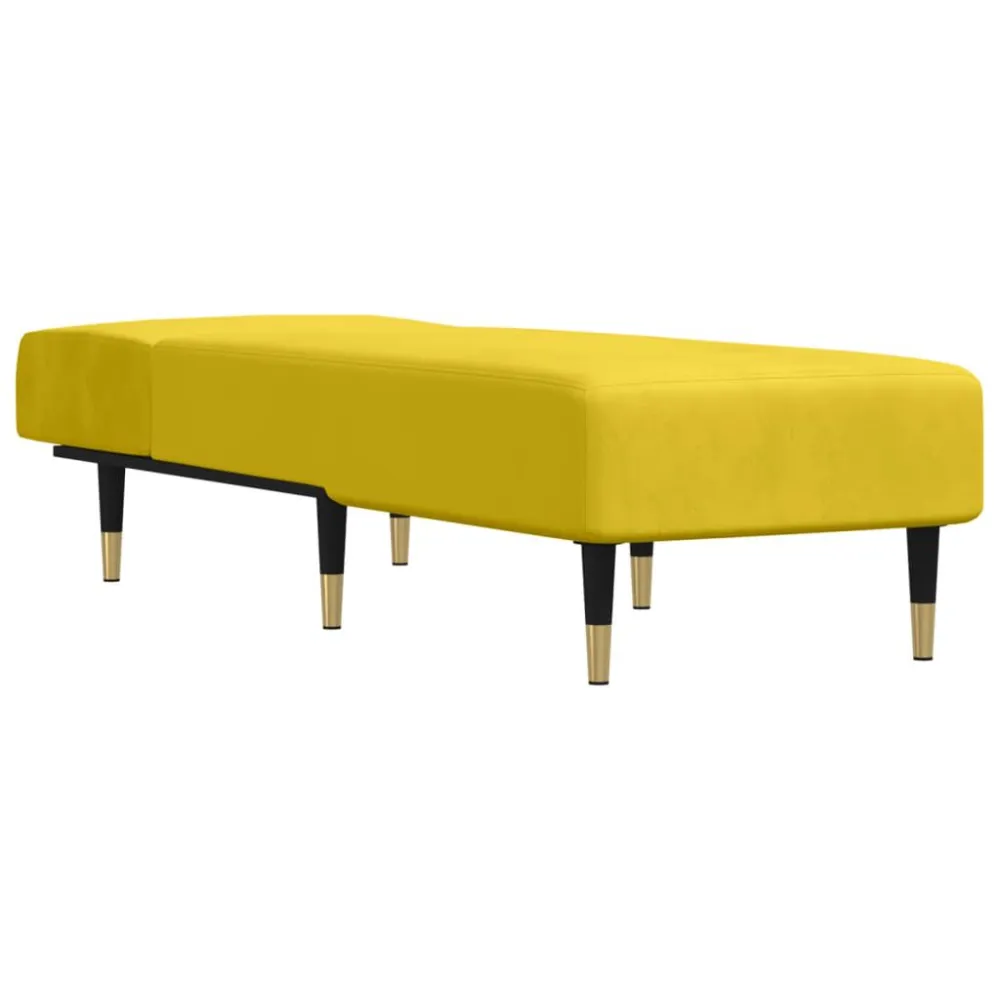 Ronde vorm Chaise longue fluweel geel