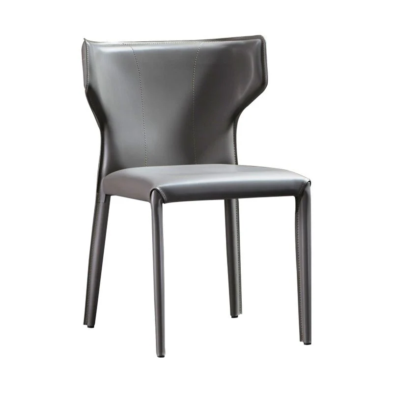 Ronde vorm Dining Room Upholstered Chair Lederen Kitchen Wingback Chair Orange