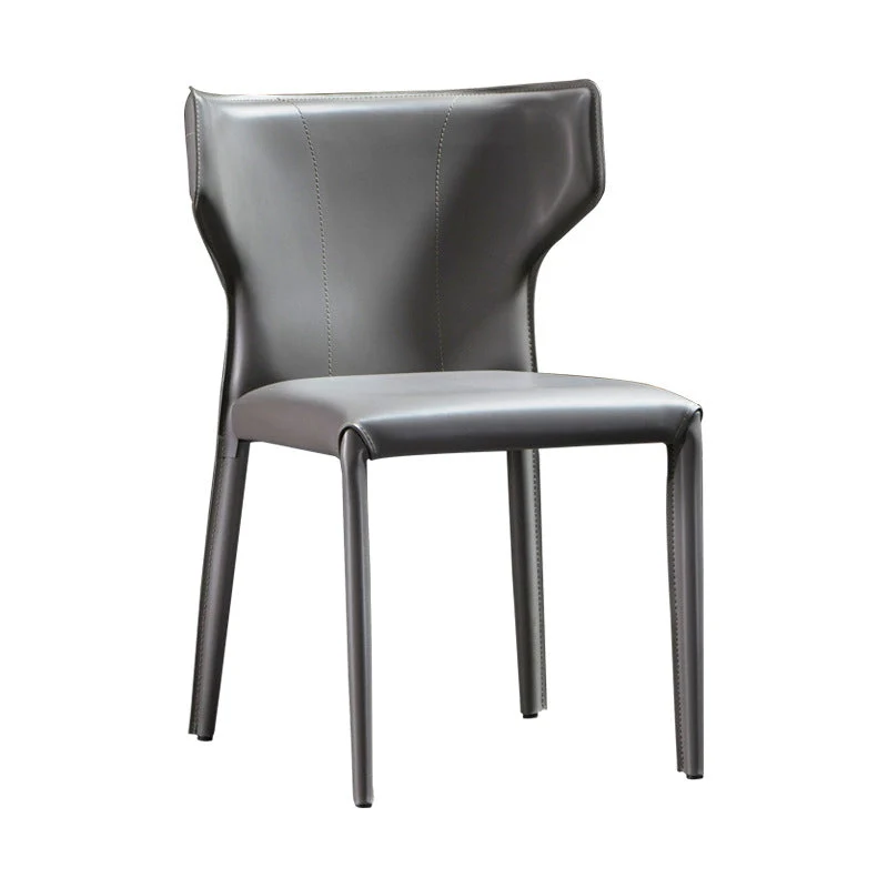 Ronde vorm Dining Room Upholstered Chair Lederen Kitchen Wingback Chair Orange