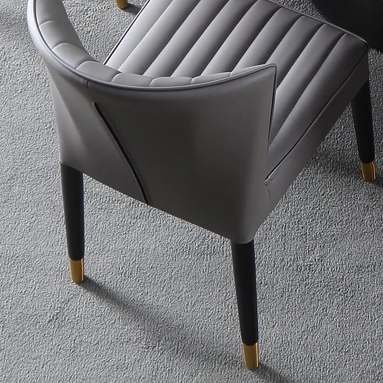 Ronde vorm Indoor Scandinavian Side Chair Upholstered Wingback Wood Dining Room Chair Grey