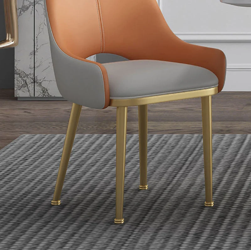 Scandinavian Leather Dining Chairs Upholstered Massief Back Chair Kitchen Eenvoudig aan te brengen White
