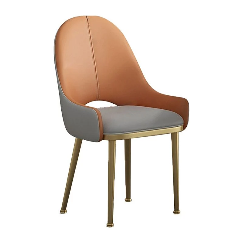 Scandinavian Leather Dining Chairs Upholstered Massief Back Chair Kitchen Eenvoudig aan te brengen White