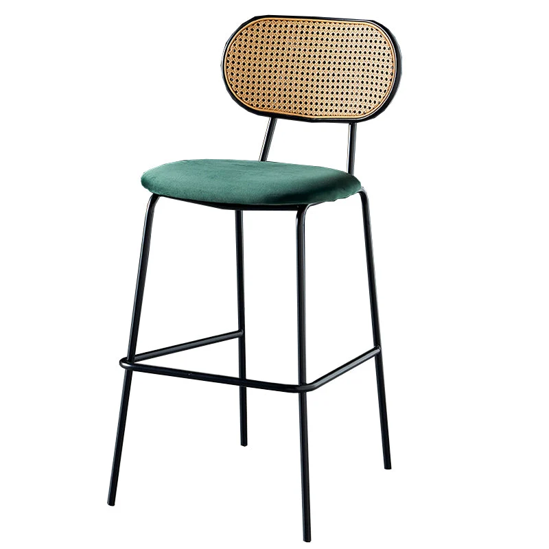 Scandinavian Low Back Armless Stool Luxe fluweel Upholstered Counter Stool Apricot