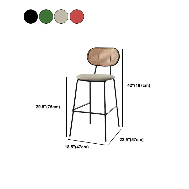 Scandinavian Low Back Armless Stool Pluche Upholstered Counter Stool set van 2 4 stuks Apricot