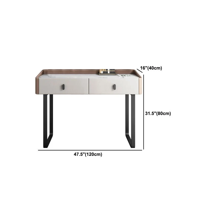 2 Storage Drawers Vanity Table and Stool Set Faux Echt leer Dresser 31l