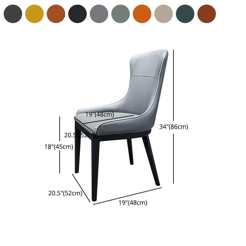 Strak Style Wood Parsons Chair Upholstered Dining Side Chair Orange