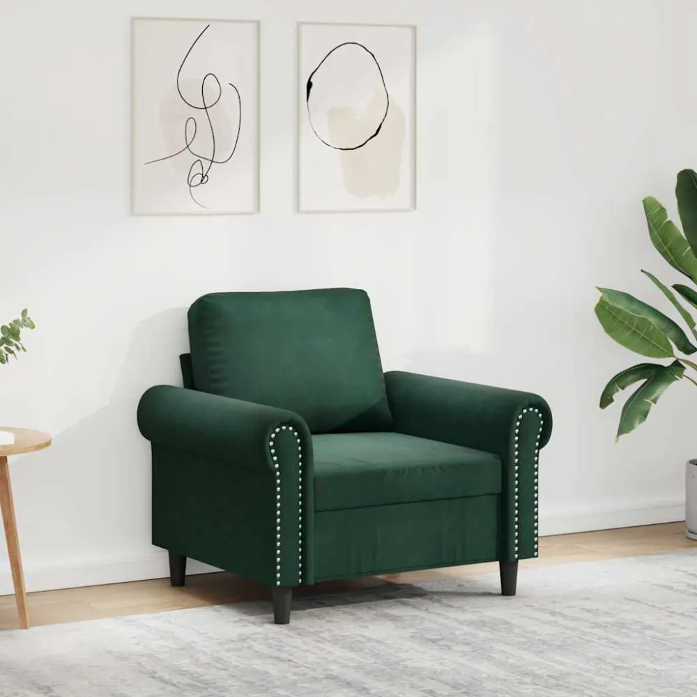 Stretch stof Fauteuil 60 cm fluweel donkergroen